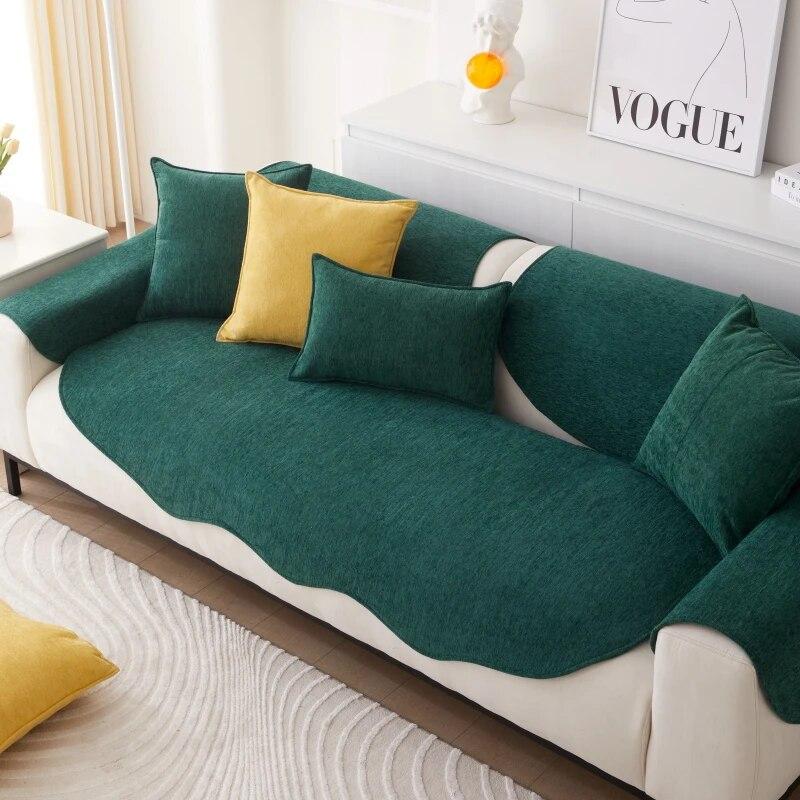 Universal Sofa Cover for Living Room Chenille L Shape Sofa Towels Mat Pet Kids Anti-slip Couch Slipcovers Area Rug Home Decor