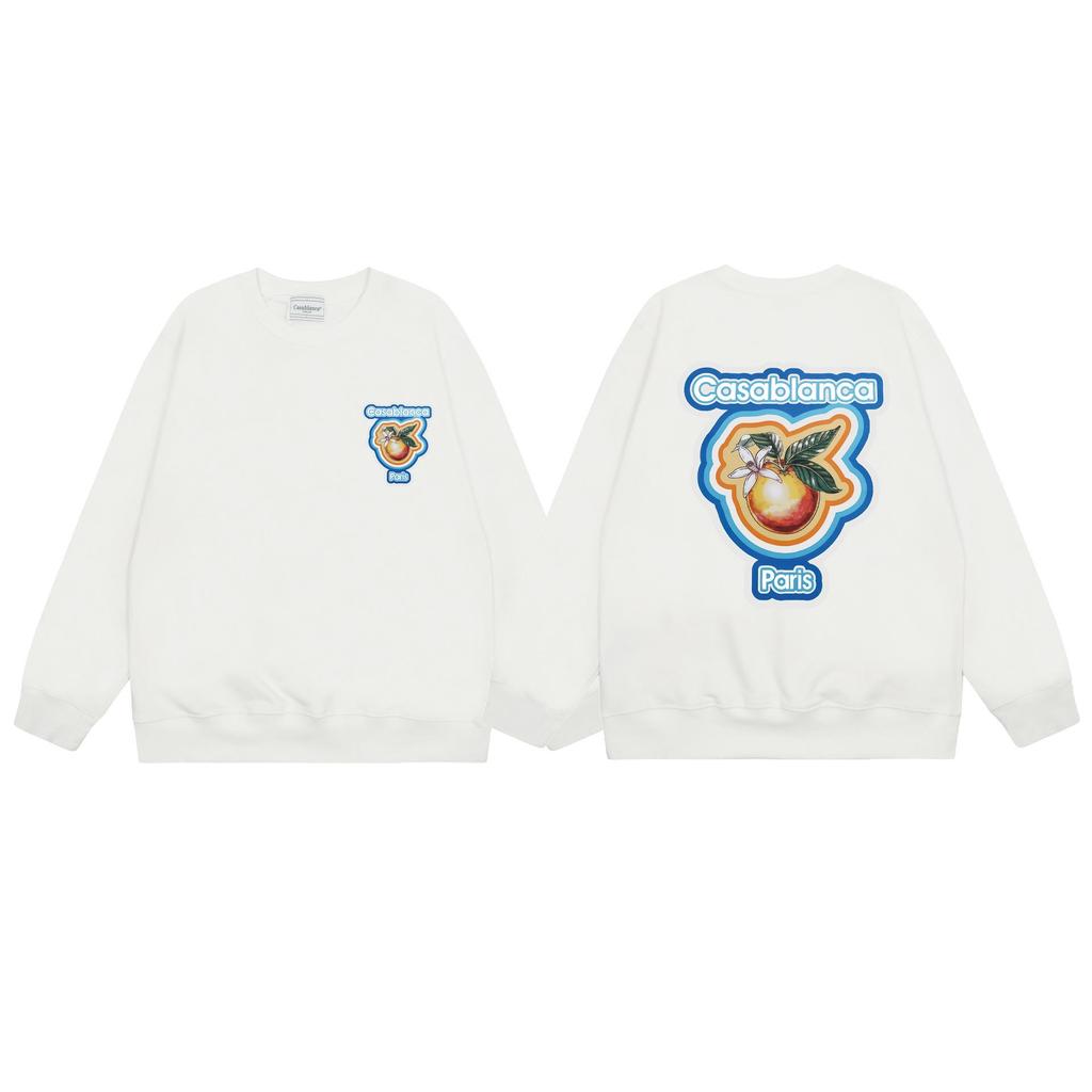 CASABLANCA Unisex Letter Print Terry Sweatshirt, New Style Round Neck
