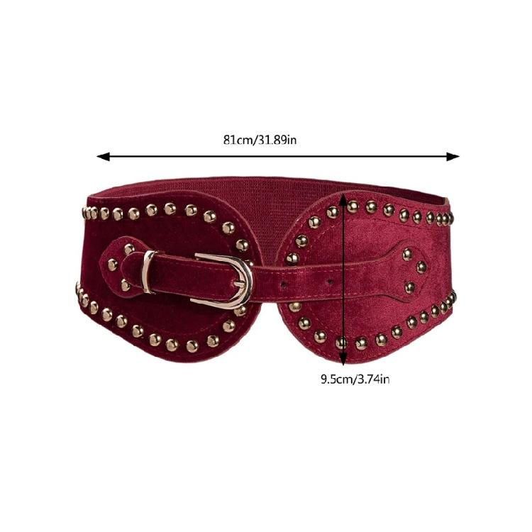 Waist Belt Chain Punk Studded for Casual Costume Belt for Jeans Dress