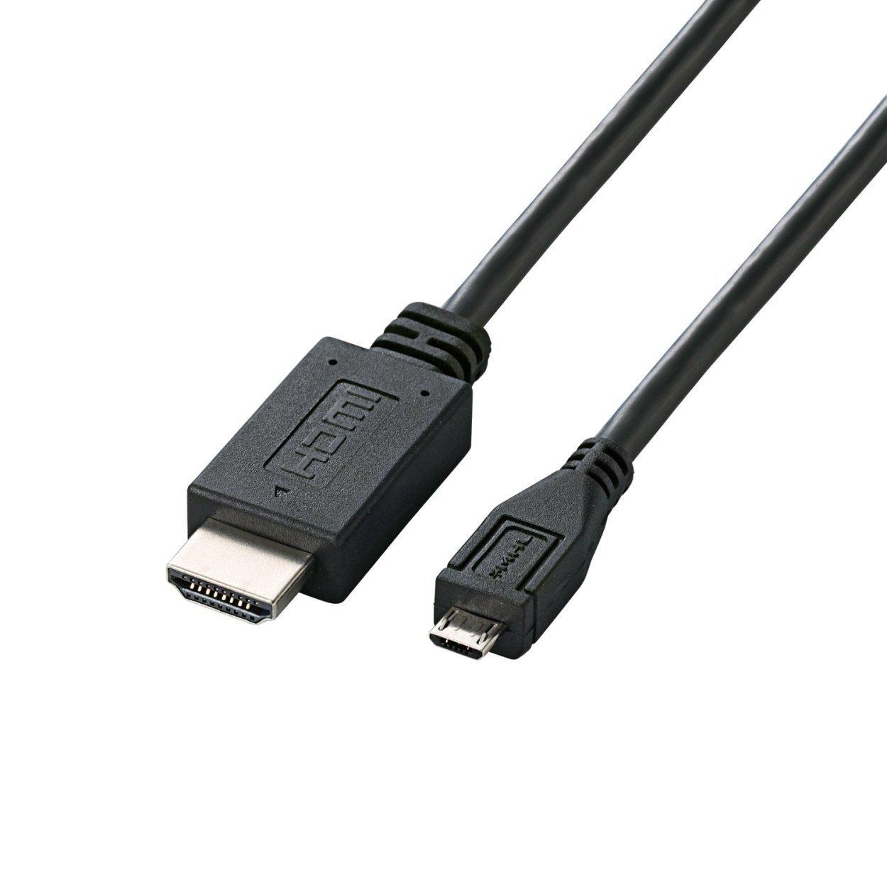 ELECOM MHL Cable, 1m, Black, MPA-MHLC10BK