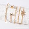 Ornaments Bracelet Ornaments Simple Butterfly Opening Diamond Set Crystal 5-piece Set Ornaments Bracelet Women