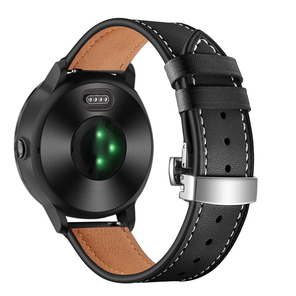 20mm Top-layer Cowhide Leather Genuine Leather Watch Strap Replacement for Garmin Vivoactive 3/Vivomove HR