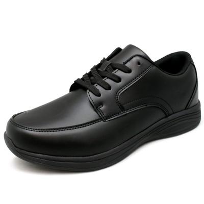 Trampki 6E Szerokie Buty do Chodzenia Codzienne Biznesowe Skórzane Trampki na Zamek ze Skóry PU Lekkie Antypoślizgowe Sznurowane Buty Buty kr10 Czarne [KARINA