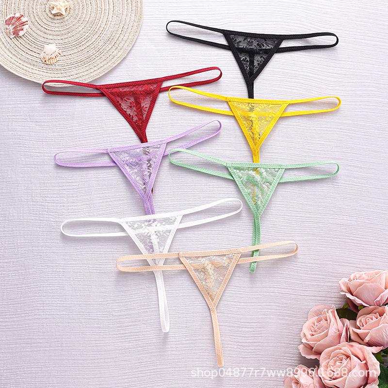 Tanga Europeo Transparente Sexy de Tiro Bajo para Mujer