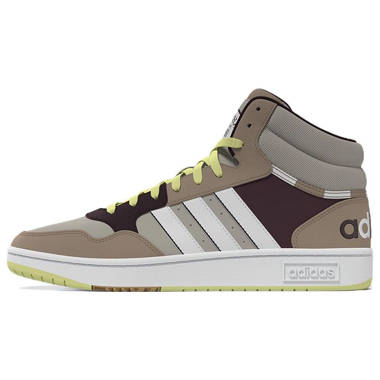 Adidas Neo Hoops 3.0 Mid Non-Slip Durable High-Top Sneakers Unisex Sneakers Brown FZ6562