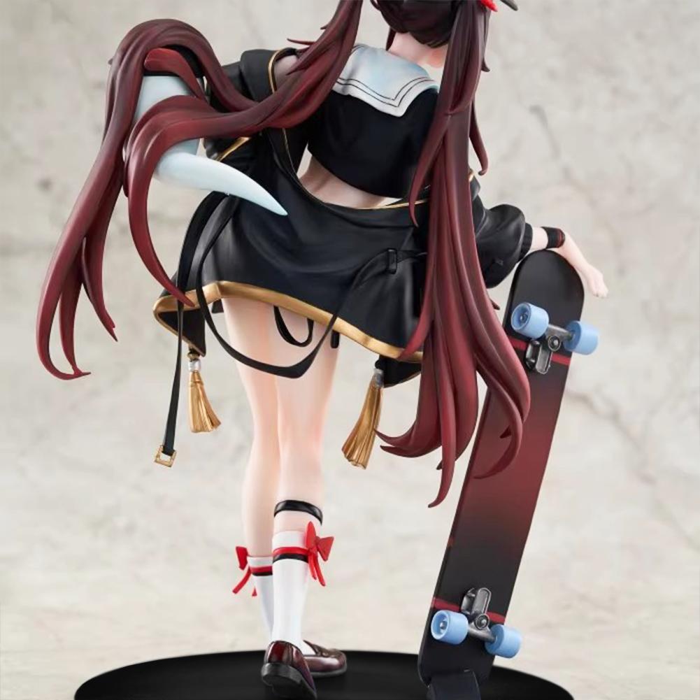 Anime Hu Tao Figure Trendy Style Skateboards Hu Tao Action Figures Beauty Girl PVC Models Hu Tao Figurine Toy Gifts 23CM