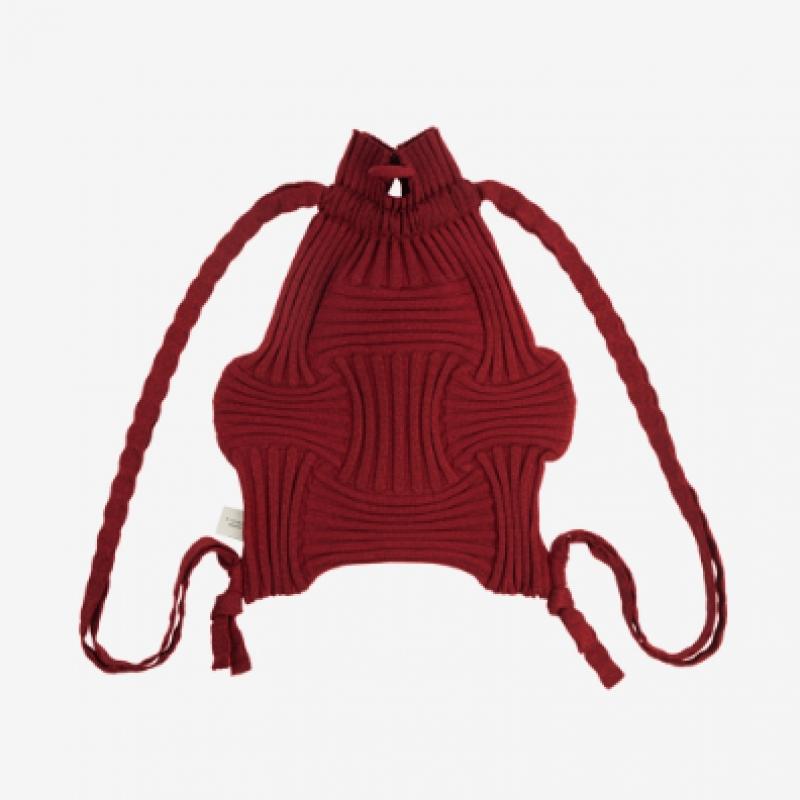 Pleatsmama Mochila Nova com Laço Bordô Glitter