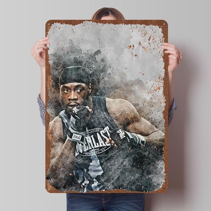 Deontay Wilder Boxer Metal Posters Custom Vintage Metal Signs Wall Art Tin Plaque for Man Cave Bedroom Decorations Home Decor