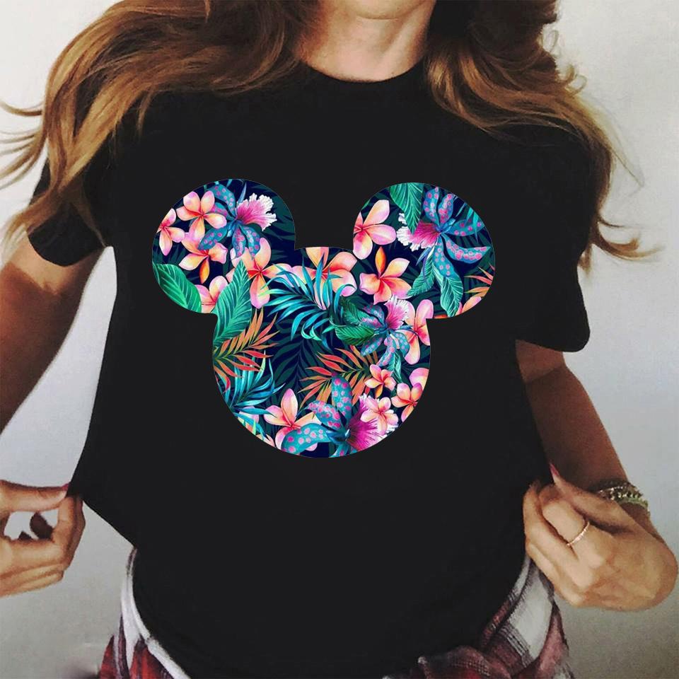 2025 Disney Mickey Mouse T-Shirt Cute Harajuku Ullzang Fashion Top Family Parent-Child Top 100% Pure Cotton Printed T-shirt