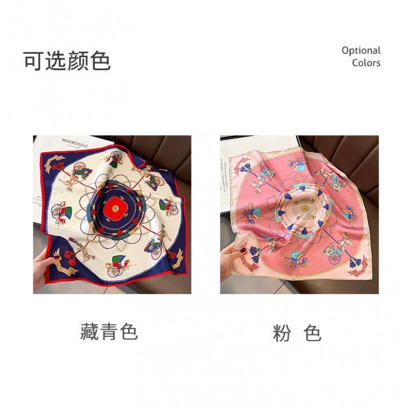 Wind Chain Silk Scarf Foreign Style Fashionable Square Printed Age-reducing Multifunctional Mulberry