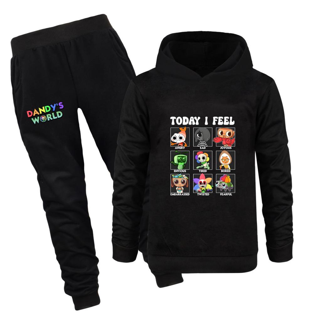 5405 Fashion Casual Kids Boys Girls Dandy World Printed Long Sleeves Hoodies Trousers Clothes Set