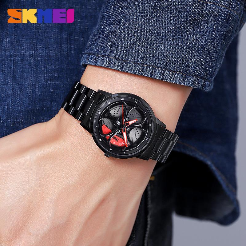 New Men's Watch Personalized Wheel Quartz Watch Stainless Steel Waterproof Fashion Men's Watch Men's