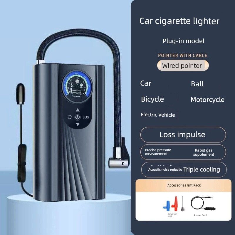 

Car Air Pump, Small Car Air Pump, Portable Digital Display Air Pump, Electric Air Pump Plug-In [for Cars] Black
