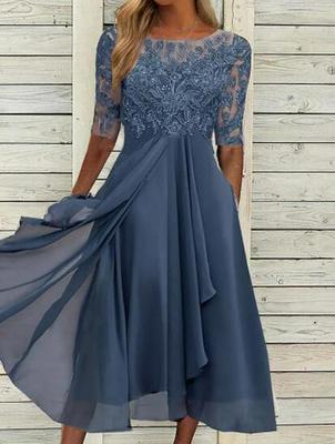 2026 Chiffon Patchwork Kant Uitgesneden Bruidsmeisje Avondjurk