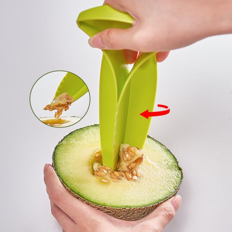 Easy Clean Melon Cutter Melon Prep Tool Melon Cube Cutter Cutting Tool Set Quick Easy Fruit Slicing For Cantaloupe