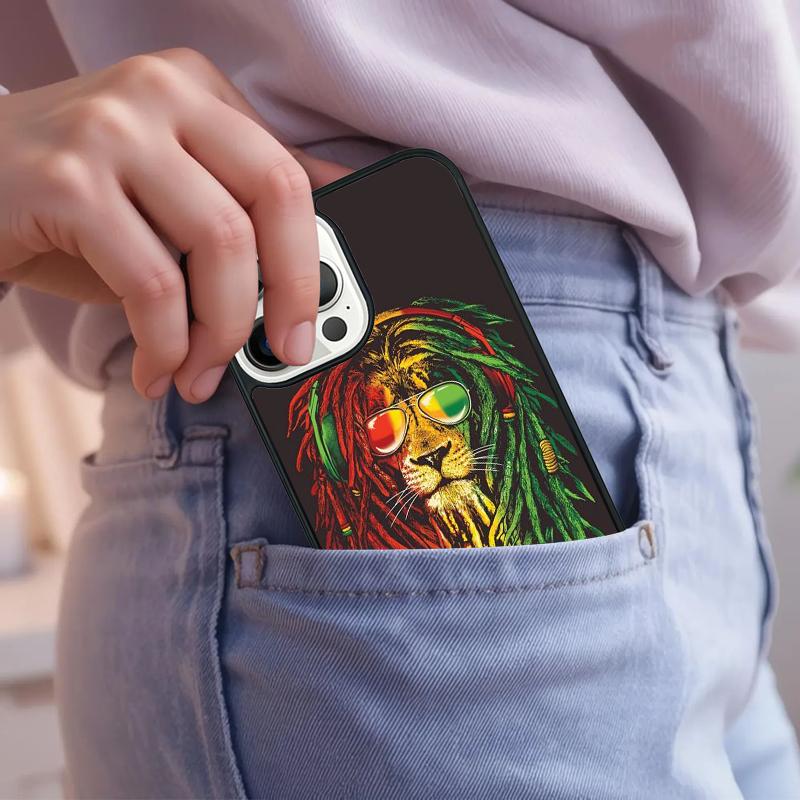 Bob Marley Rasta Löwe weiche Handyhülle für iPhone 17 Air 15 16e 14 13 Pro Max Hülle 12 11 Pro Max PLUS Schutzhülle