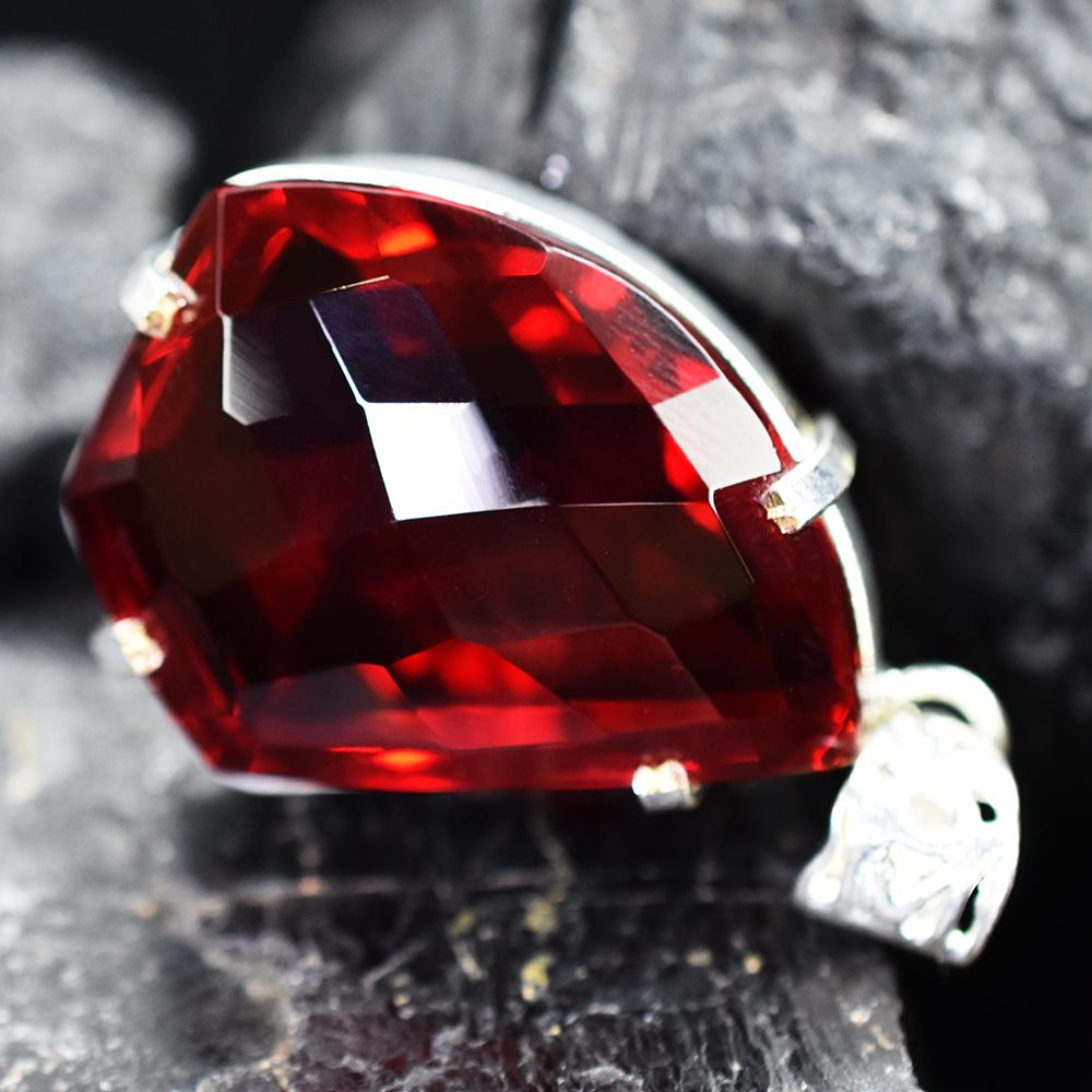 Unique Fancy Cut 84 Ct Lab Created RED Ruby Gems Pendant Jewelry Free Delivery MY.PD-98-NS