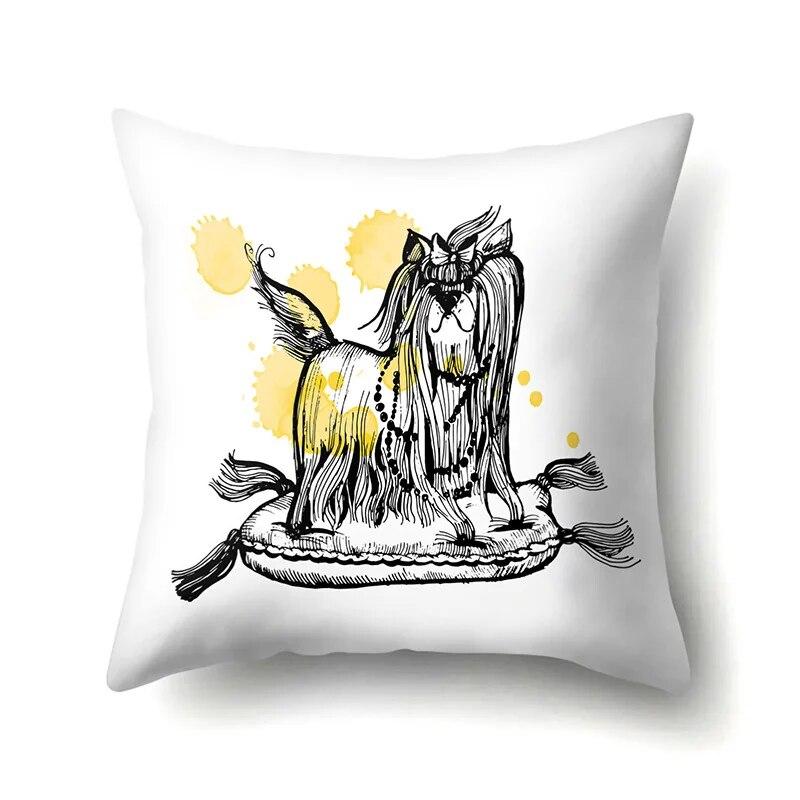 Dog Cross-border Fashion Fresh Animal Knitted Pattern Printed Pillow Cover Sofa
