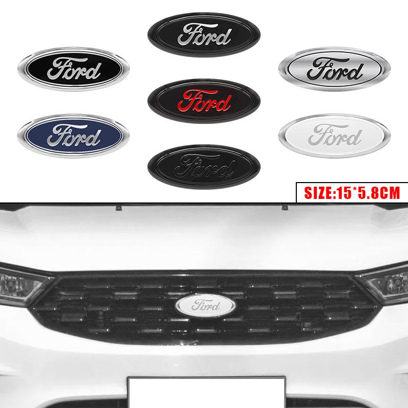 ZLKQ1 Ford Logo Front Grille Logo Hood Badge Emblem Sticker Blue Auto Accessories For Focus mk2 mk3 Fiesta F150 F250 Ranger Mondeo mk4