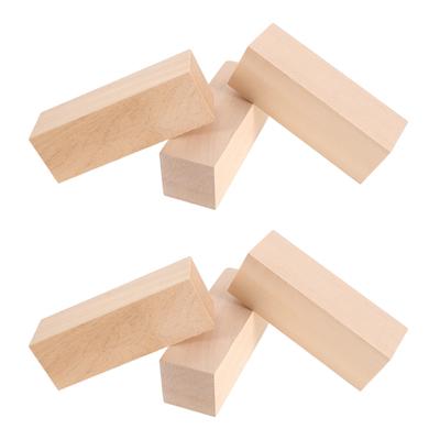 6Pcs Smooth Basswood Carving Blocks Rectangle Unfinished Wooden Craft Blocks for Painting Carving DIY Decor Arts Crafts Natural