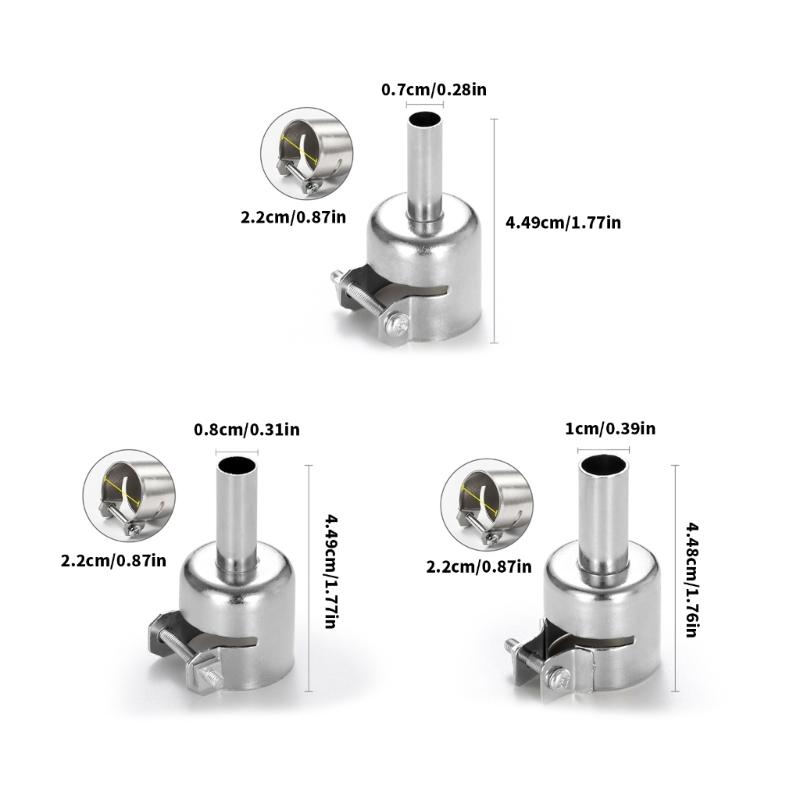 3pcs 45 Degree Angled Heat Guns Nozzle Attachments Set Hot Air Solder 45 Degree Tip Desoldering Station Repair Tools