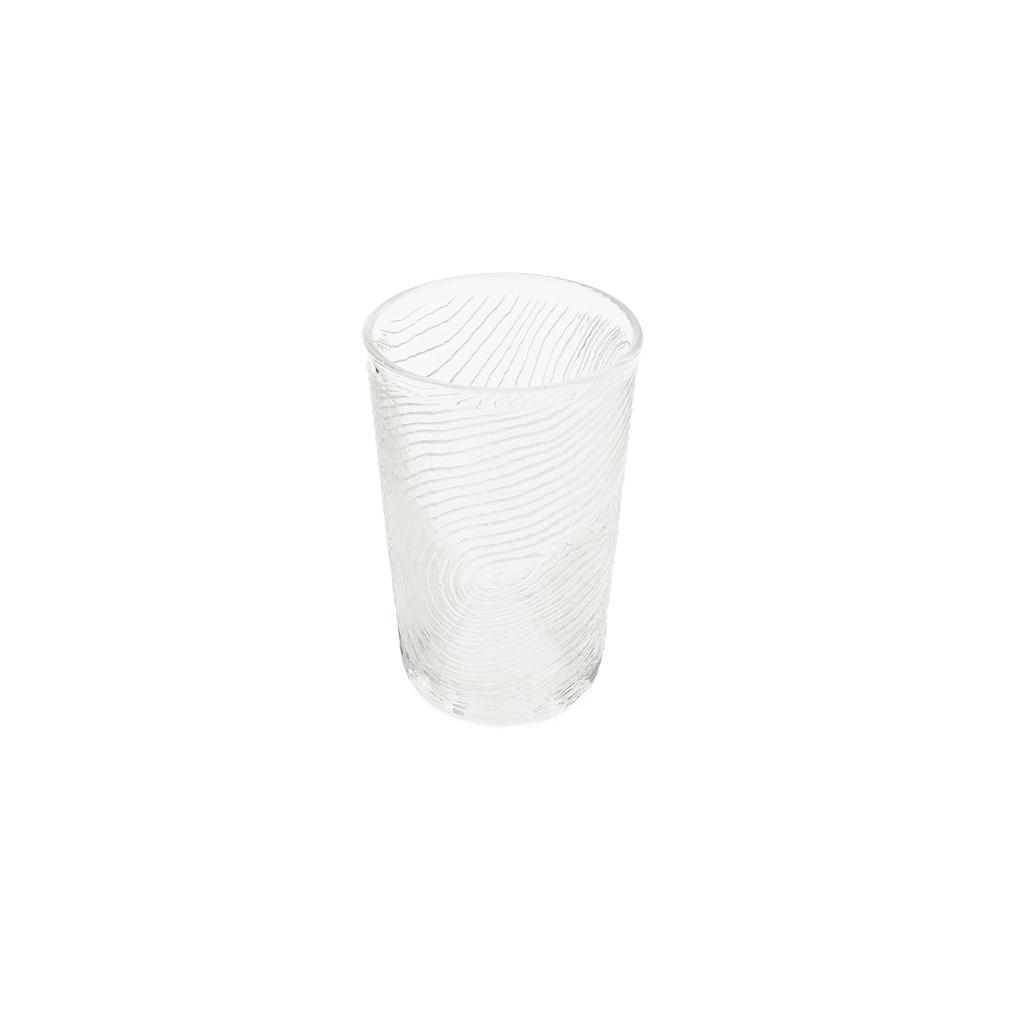 GLASS FOR WATER, GRINKS, JUICE 300ml, ARBRE WOOD SLICE PATTERN, TRANSPARENT