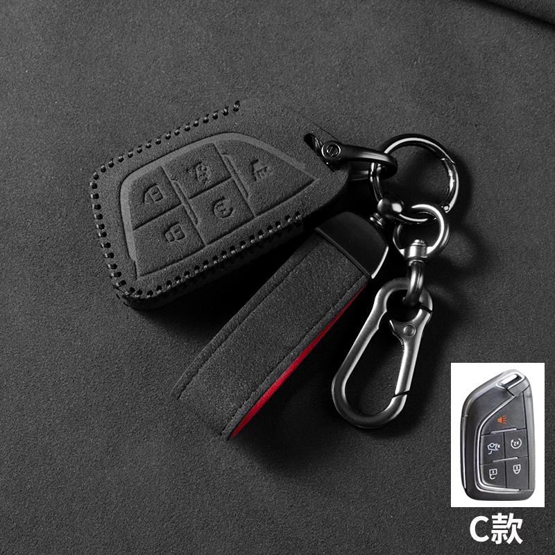Sport Suede Leather Car Remote Key Case Cover For Cadillac CT6 ATS CTS XTS SRX XT5 Escalade XTS DTS ESV ELR Car Accessories