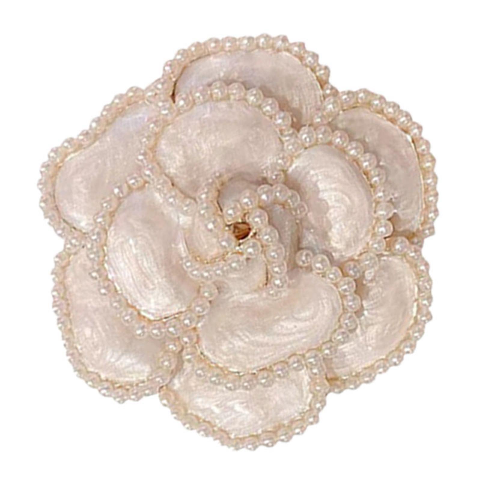 

Flower Brooch Elegant Decorative Accessory Decor Ornament for Coat Suit Cover Up White