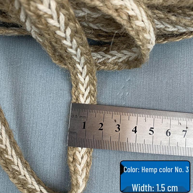 Ρετρό Διακοσμητικό Σχοινί από Καννάβη και Βαμβακερή Δαντέλα για Χειροτεχνίες DIY