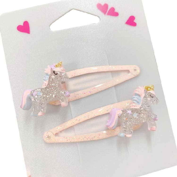 2 Stück Glitzer-Haarspangen mit Blumen- und Kuchenmotiven Haarnadel Cartoon Kinder-Haarschmuck für Mädchen zum täglichen Tragen