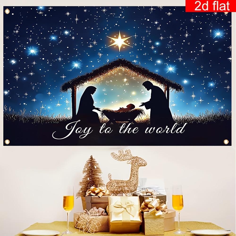 Frohe Weihnachten Blauer Sternenhimmel Szene Dekoration Hintergrund Winter Fotografie Kulisse Dekorationen Für Fotostudio Fotoautomat Christams Party