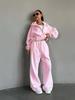 Nuovo Set Felpa con Cappuccio Oversize da Donna 2026 con Tuta a Strisce Casual Loungewear