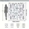 Black Tribal Geometric Shower Curtain - 70x70 Inches, Polyester, Machine Washable, Modern Minimalist Design,  Fashion Theme