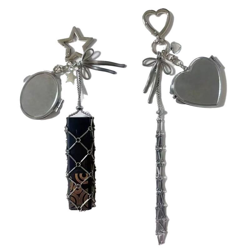 Stainless Steel Mesh Bag Pendant: Hand Cream Lipstick Chain Keychain