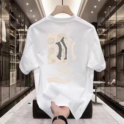 T-shirt d'été épais à manches courtes pour hommes et femmes 2025 nouvelle tendance motif créatif haut polyvalent T-shirt