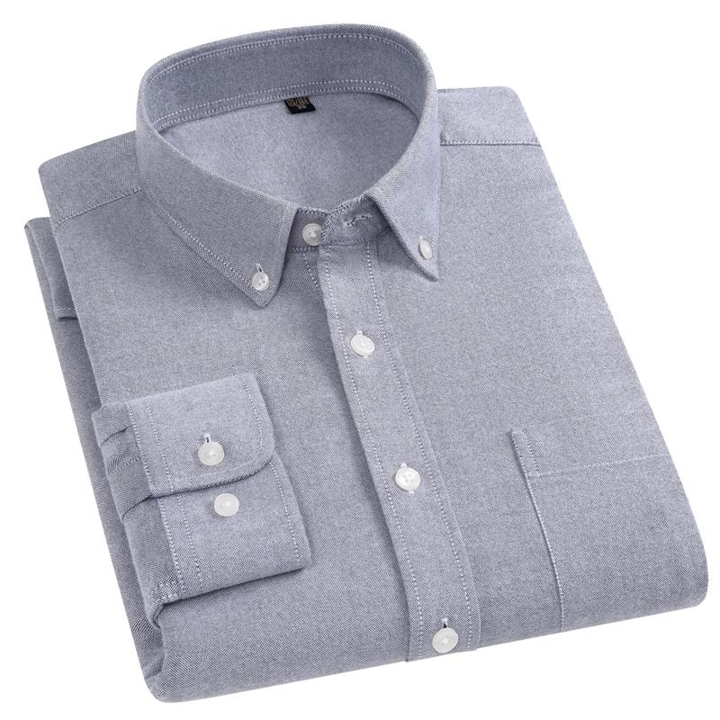 5XL Men Shirt Long Sleeve Slim Fit Cotton Oxford  Classic Stripes Shirt Men Long Sleeve Plaid Shirts Casual Business Soft Cozy