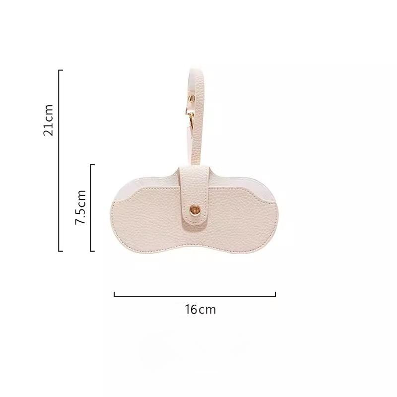 

Портативная сумка для хранения очков, клипса для очков, защитный чехол, портативный модный футляр для очков для близорукости бежевый