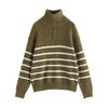 Women's Faux Mohair Zipper Lapel Sweater