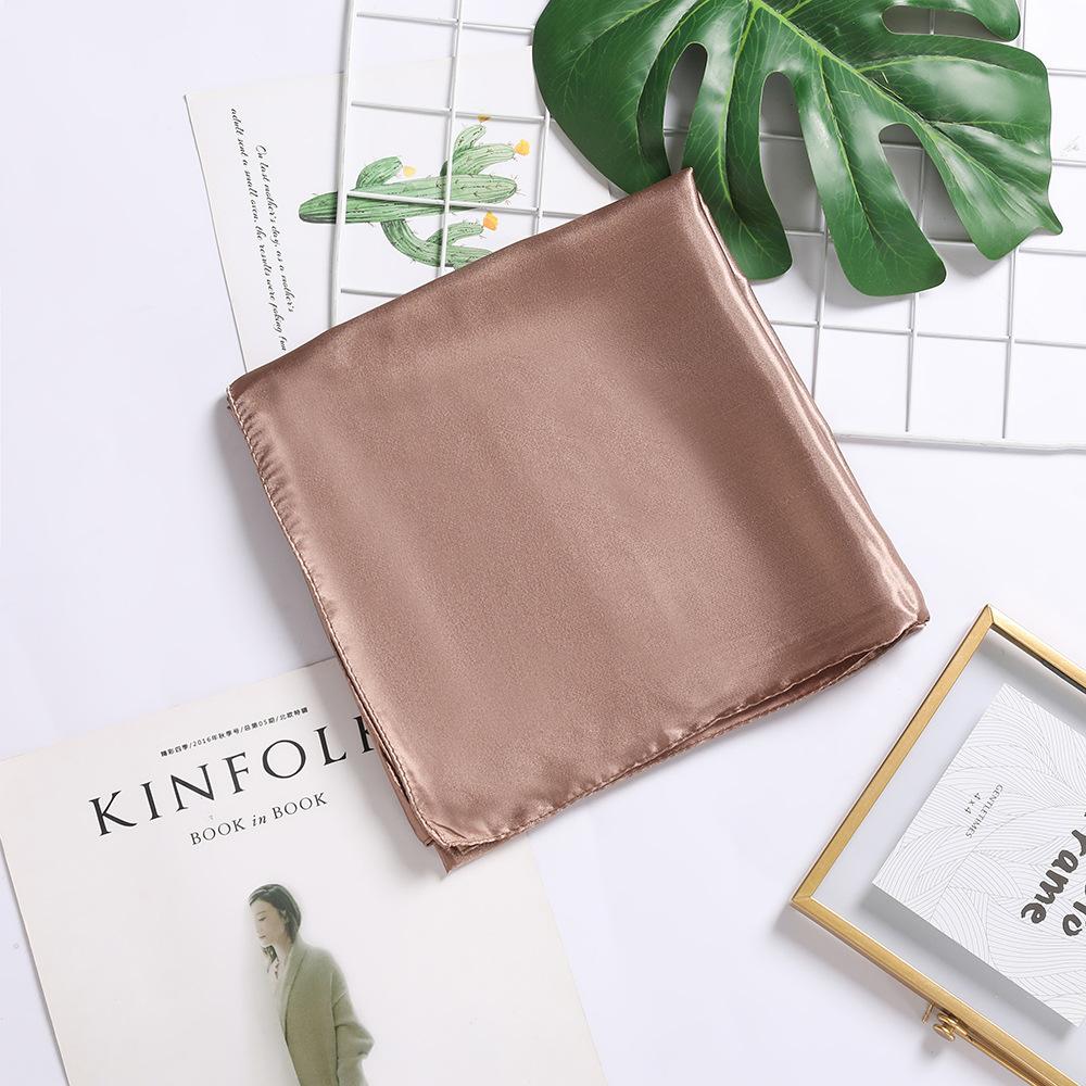 Solid Color Silk Scarf 90Cm Satin Satin Square Scarf Women'S Candy Color Printed Silk Scarf Wedding Gift