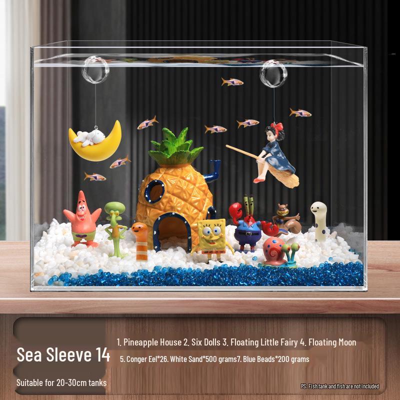 Ananas Huis Aquarium Decoratieset – Thema Figuurtjes en Decoraties van SpongeBob