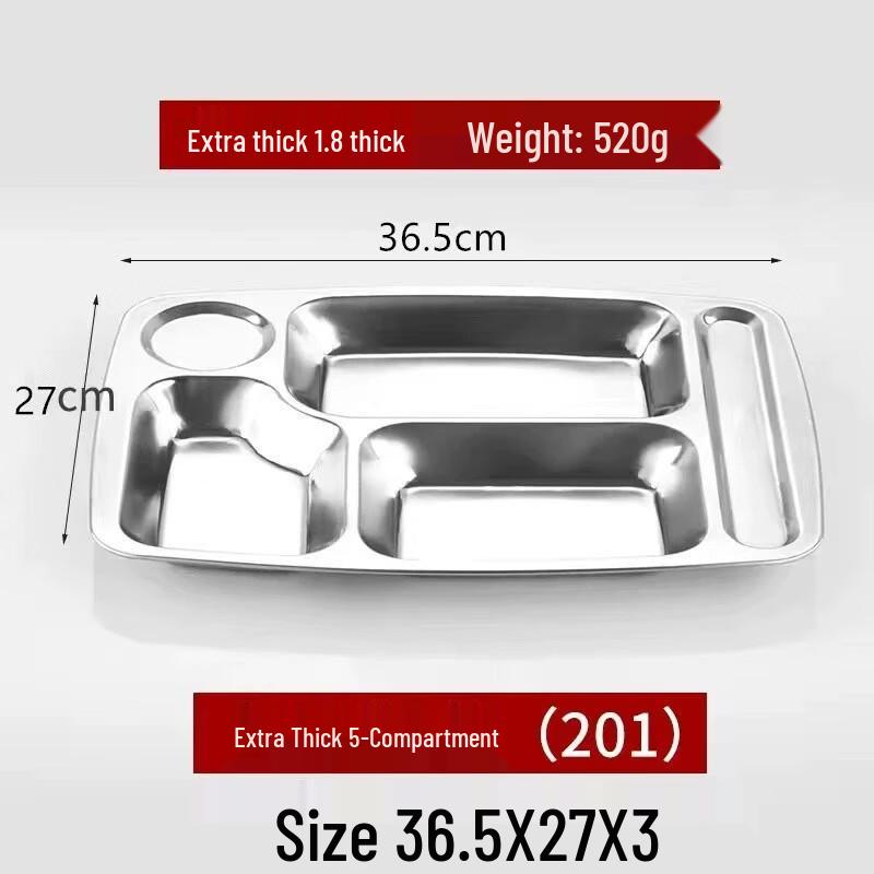 Stainless Steel Divided Canteen Tray