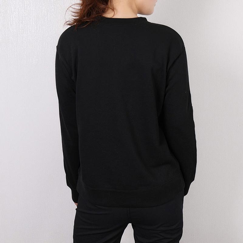 Nike Solid Logo Sports Knit Pullover Sweatshirt Women Sweatshirt Black AR3055-011