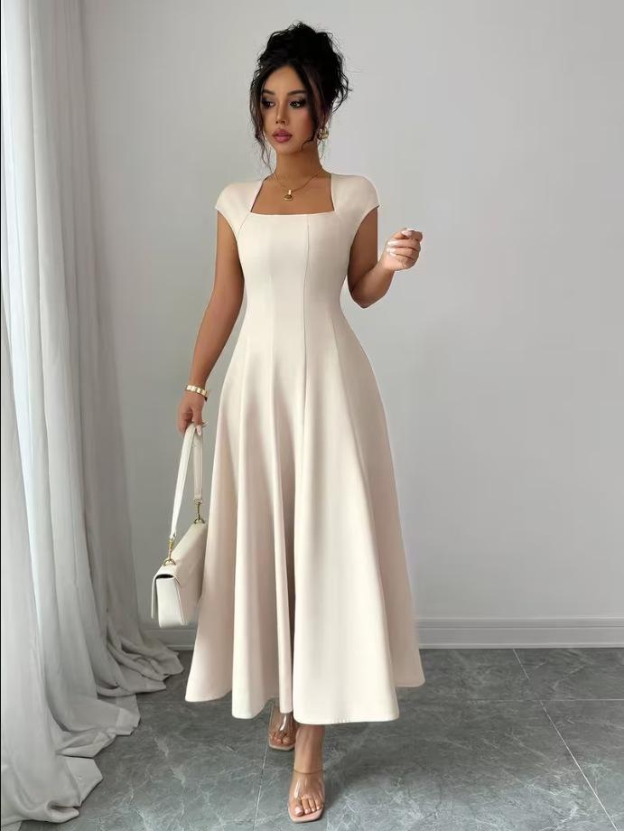 2026 Elegant European & American Slim-Fit A-Line Dress