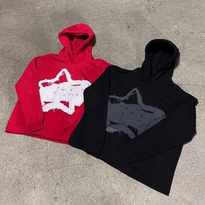 Felpa con cappuccio pullover ampia Y2K europea e americana stampata in schiuma hip-hop da uomo e da donna