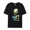 Alien Cosmic Tyrant Tshirt Vintage Birthday Gift TShirt Tees Graphic Design Cotton Men Tshirts Black Large