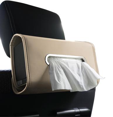 BOOMIE Car Tissue Holder Compatible with All Car Front and Rear Premium PU Leather Car Tissue Headrest Sun Visor and Armrest 2 Sizes A Great Gift Idea