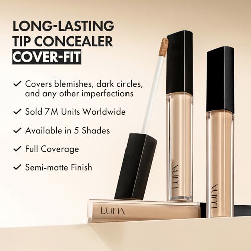 LUNA Long Lasting Chip Concealer Cover Fit No. 1 Vanilla 7.5g High Durability Coverage Moisturizing Korean Cosmetics