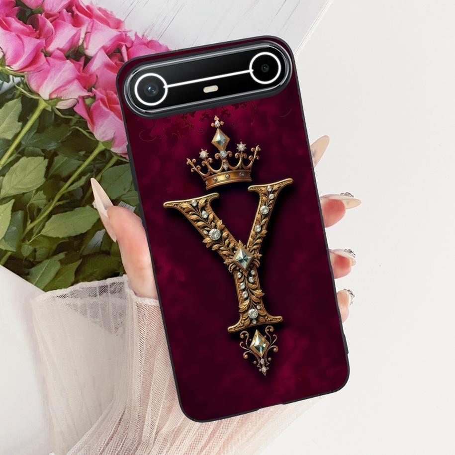 For Tecno Pova Slim Case Luxury Crown Letters Funda Soft Silicone Phone Cover For Tecno Pova Slim 5G Coque KM9 Shockproof Bumper