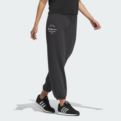 Knitted Sweatpants Women's Black Moderate Cuffed Pants IS7418