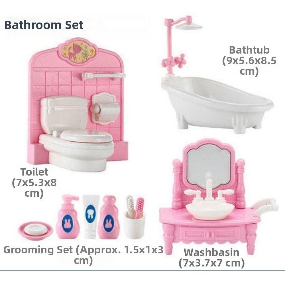 1Set Pink Kid Toys Kitchen Bedroom 4 Styles Cooking Things  Doll Game Accessoies